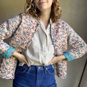 Vintage Reversible Quilted Jacket print floral